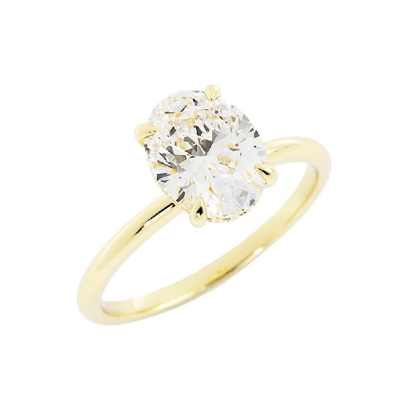 2.1 Carat Oval Diamond Engagement Ring 14k Yellow Gold