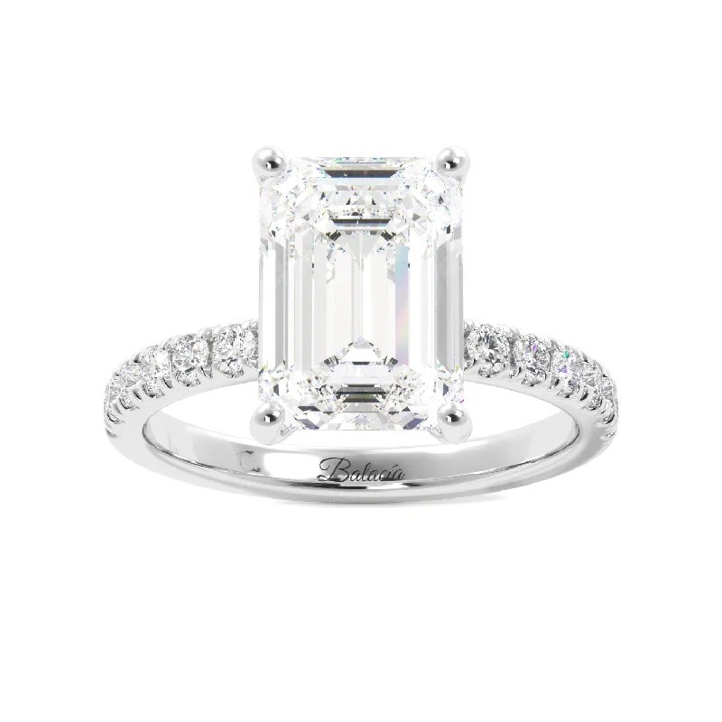 4 Carat Emerald Cut Moissanite Engagement Ring