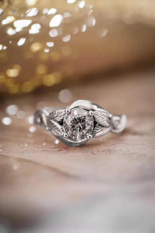 Salt & pepper diamond engagement ring / Azalea