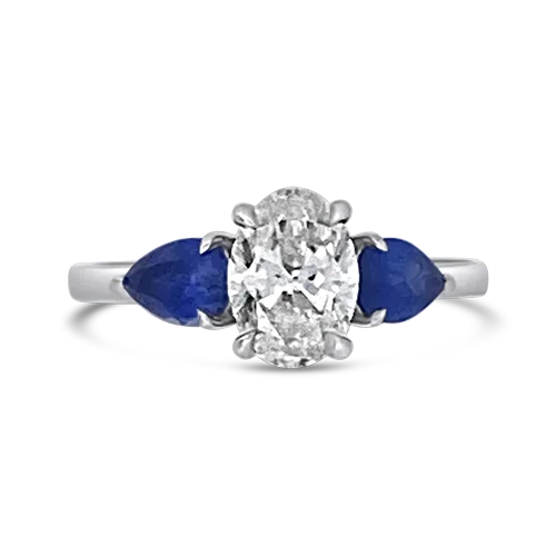 Diamond & Sapphire Engagement Ring