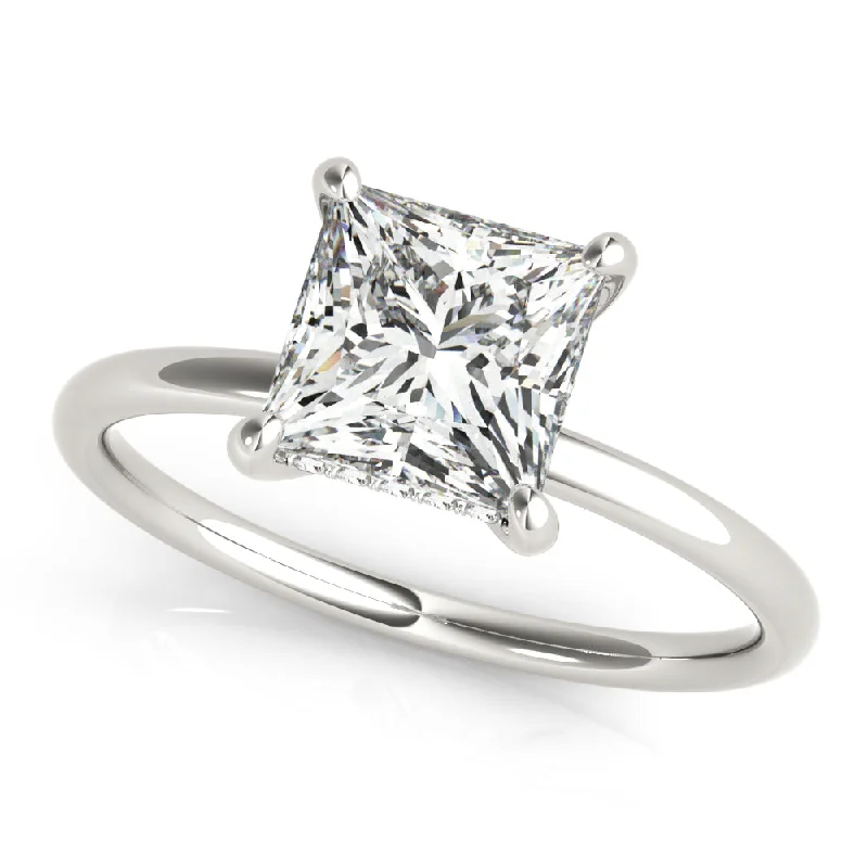 Houston Princess Cut Hidden Halo Solitaire Engagement Ring