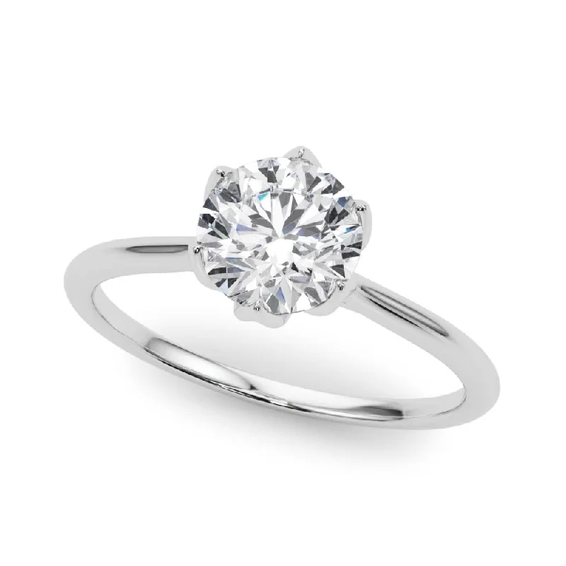 Irvine Round Petal Prongs Engagement Ring