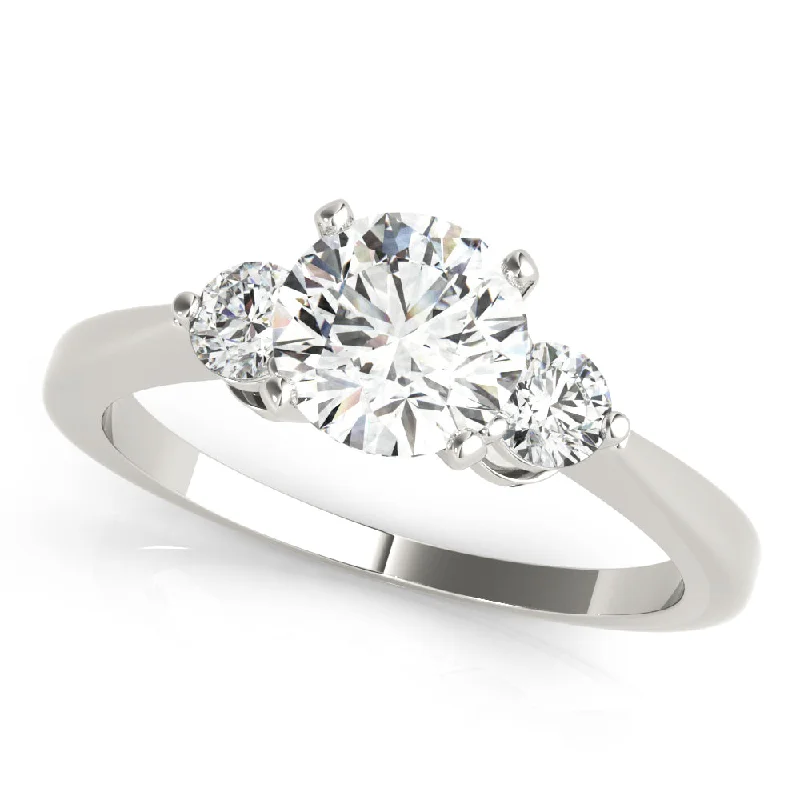 Jaza Round Three Stone Diamond Engagement Ring