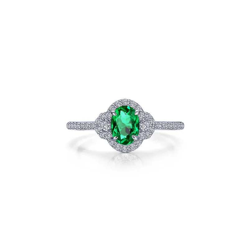 Lafonn Classic Oval Emerald Ring R0538CEP