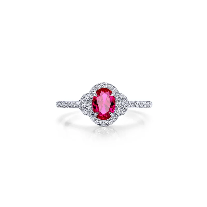 Lafonn Classic Oval Ruby Ring R0538CRP