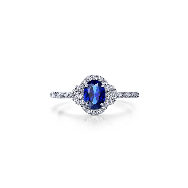 Lafonn Classic Oval Sapphire Ring R0538CSP