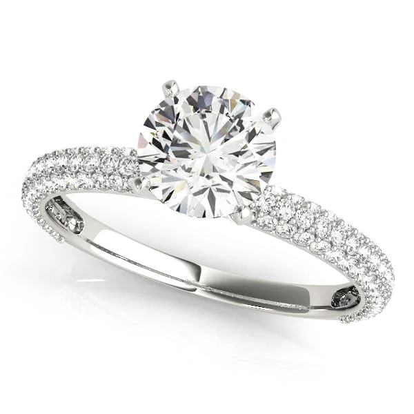 Triple Sided Pave Engagement Ring