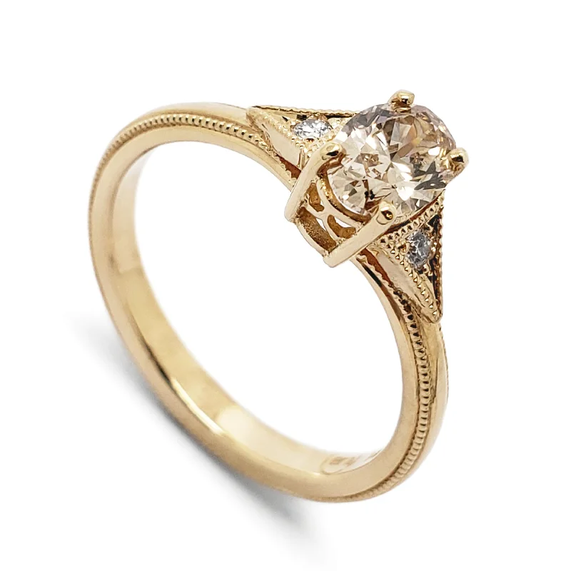 Cleo Yellow | Oval Champagne Diamond