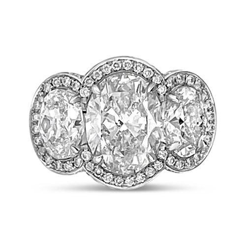 Oval Three Stone Diamond Ring