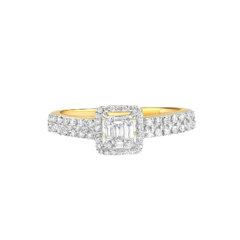 Petite Diamond Baguette Halo Eternity Ring