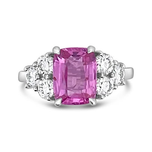 Pink Sapphire & Diamond Ring