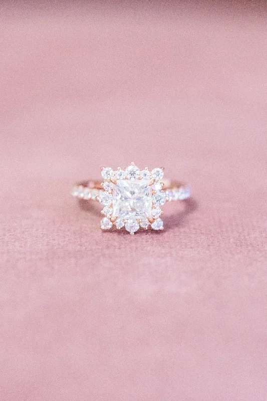 Princess Cut Moissanite Engagement Ring