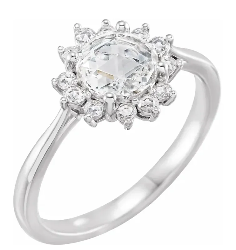 Rose Cut Diamond Engagement Ring