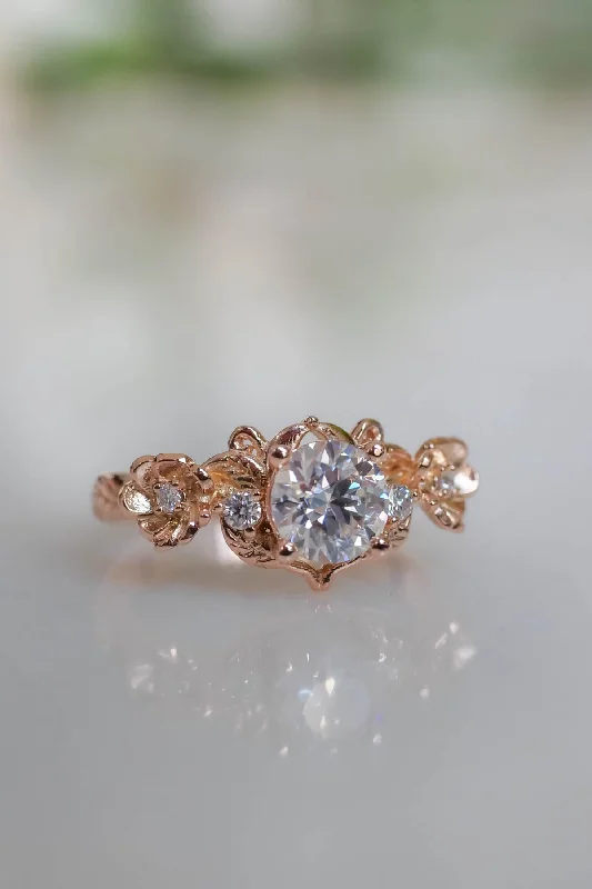 Rose gold lab grown diamond ring for engagement / Adelina