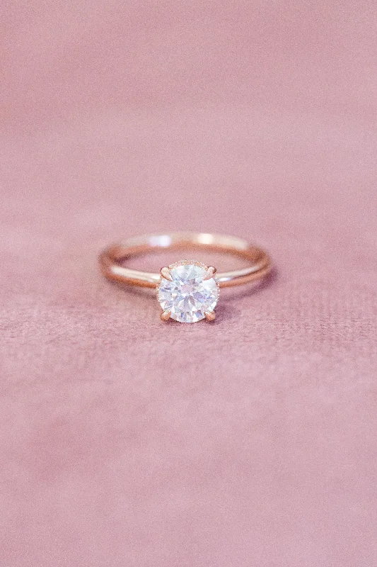 Round Moissanite Solitaire Engagement Ring