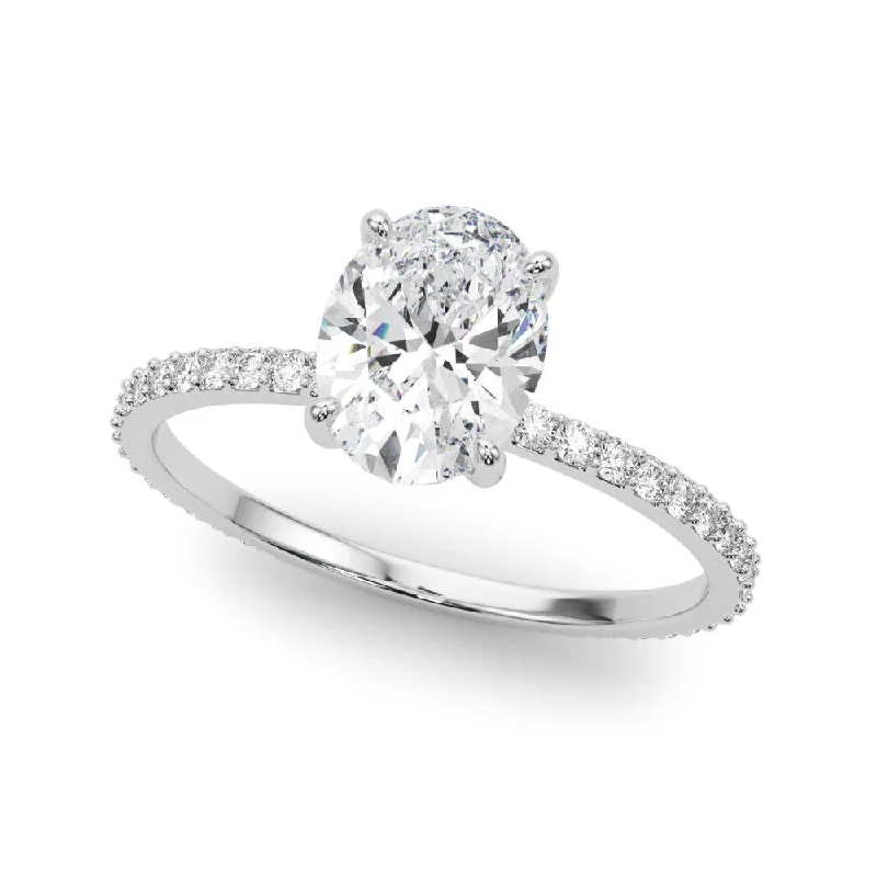 Sasha Oval Hidden Halo Engagement Ring