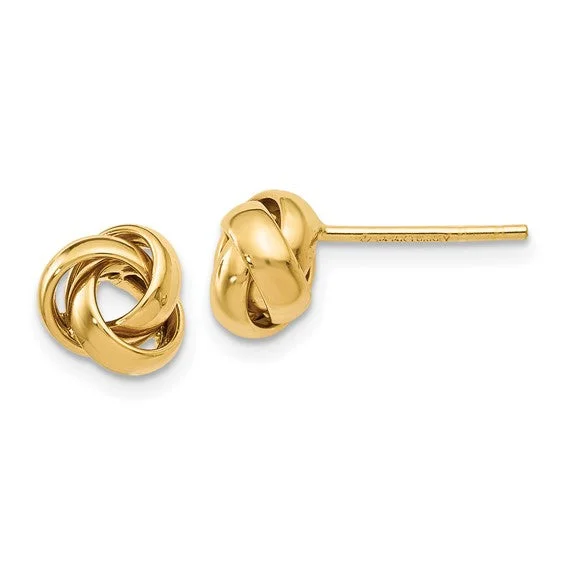 14K Yellow Gold Polished Knot Earrings