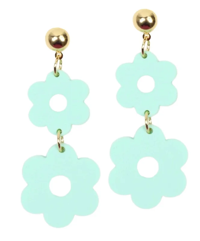 Mint Flower Earring