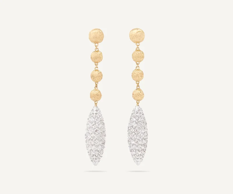 18K Yellow Gold Chandelier Earrings With Diamonds