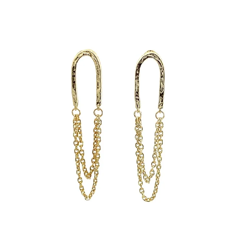 18K Yellow Gold Vermeil Dangle Earrings