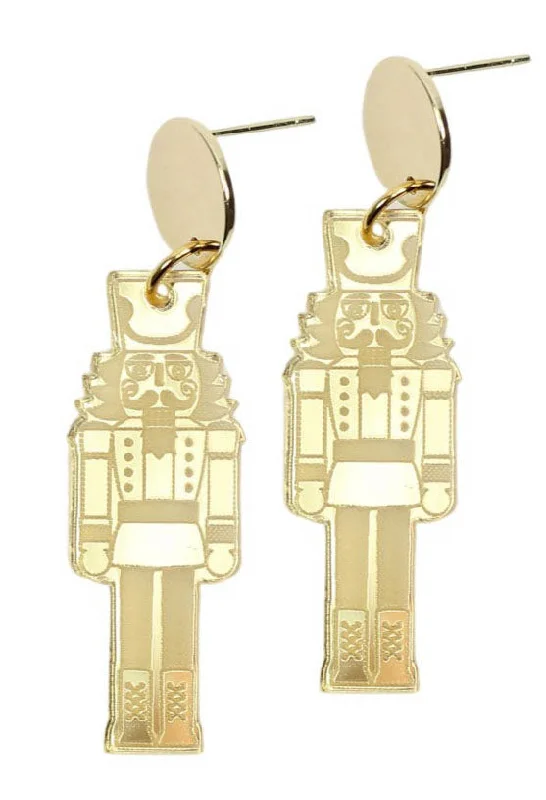 The Gold Mirror Nutcracker Earring