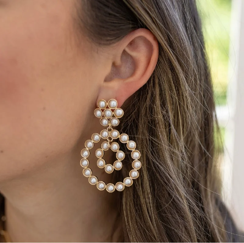 Around the World Pearl Hoops