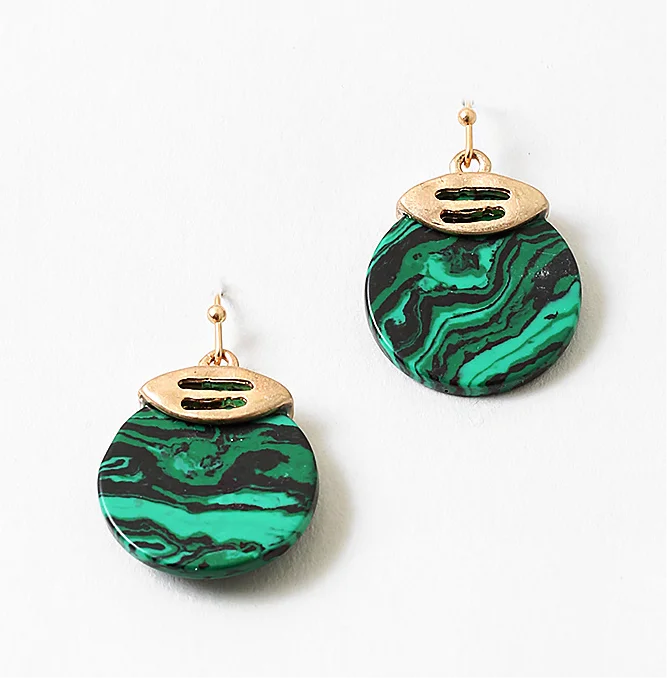 Basil and Mint Resin Earrings