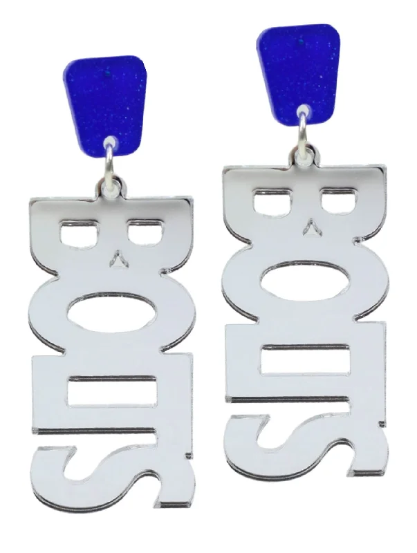 Bolts Acrylic Earring - Silver Mirrored