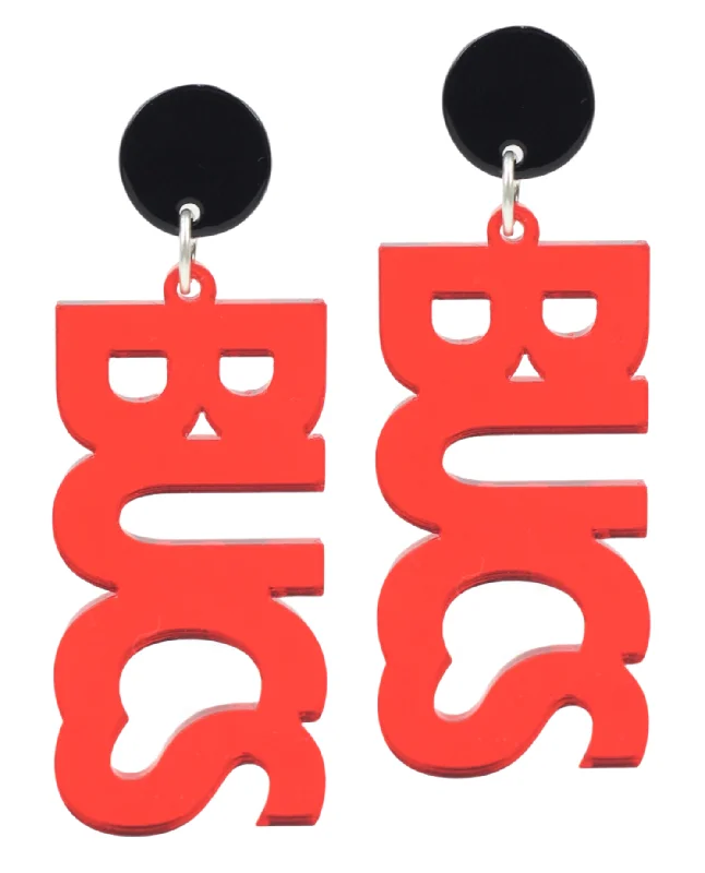 Bucs Acrylic Earring - Red Mirrored