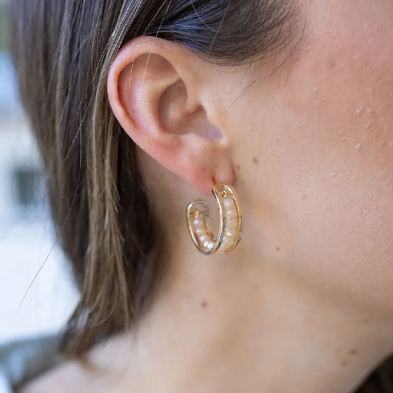 Champagne Quartz hoops