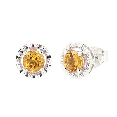 Citrine Earrings in 10kt White Gold