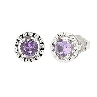 Created  Alexandrite Earrings in 10kt White Gold