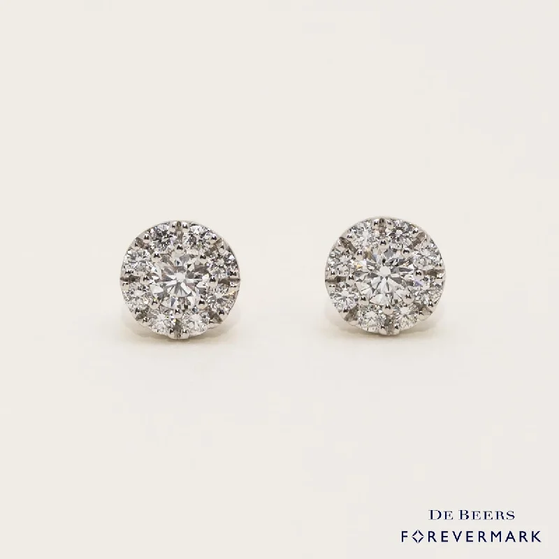 Forevermark Center of my Universe Diamond Halo Earrings in 18kt White Gold (1/2ct tw)