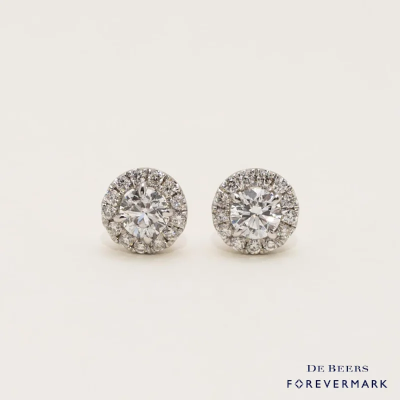 Forevermark Center of my Universe Diamond Halo Earrings in 18kt White Gold (5/8ct tw)