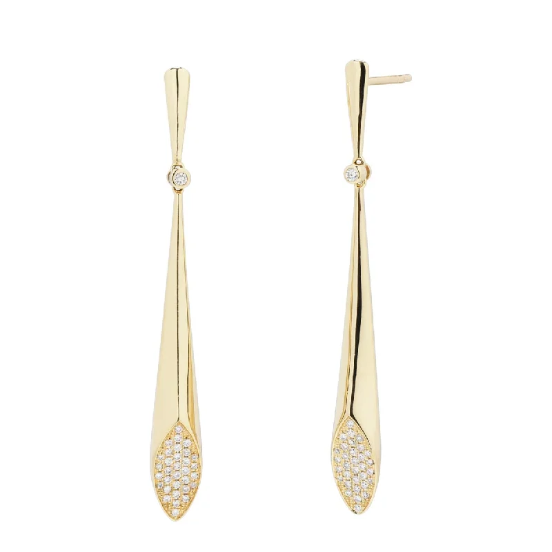 Diamond Dangle Earrings in 14kt Yellow Gold (1/4ct tw)