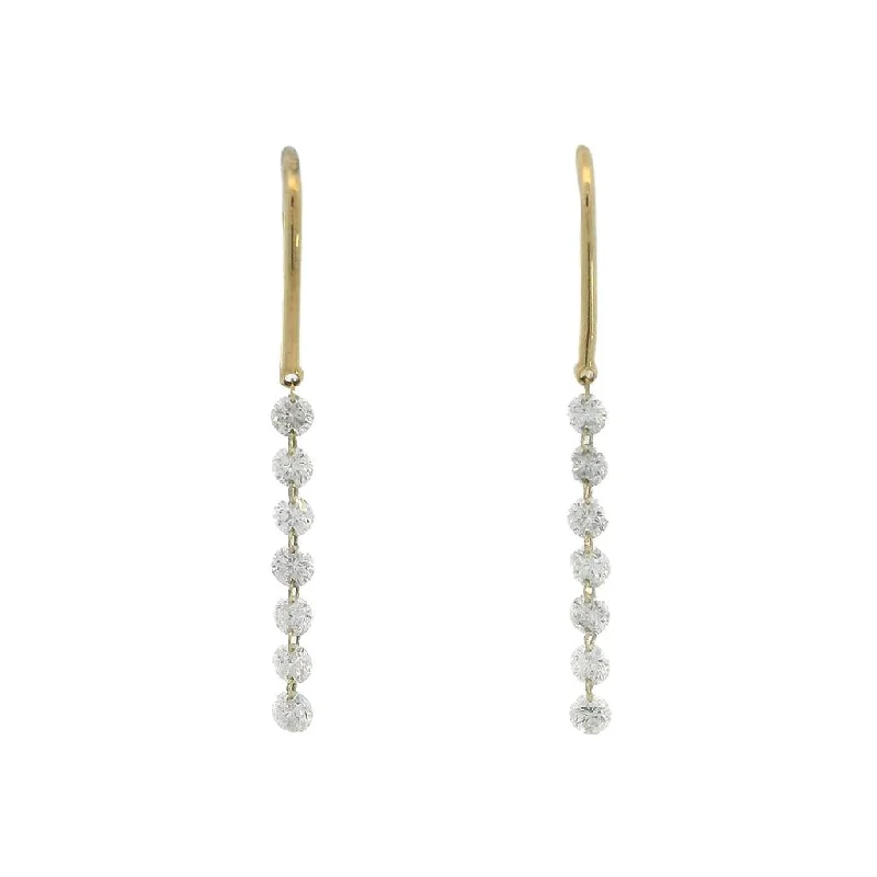 14K White Gold 'Naked Diamonds' Dangle Natural Diamonds Earrings