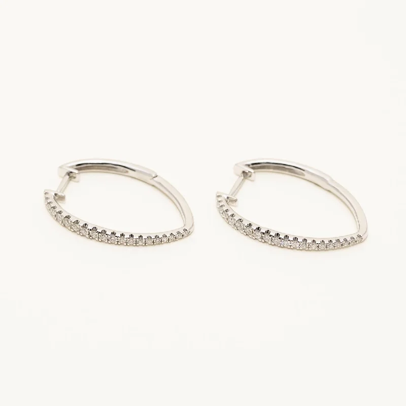 Diamond Hoop Earrings in 14kt White Gold (1/3ct tw)