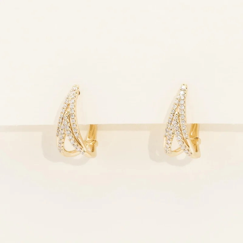 Diamond V Hoop Earrings in 14kt Yellow Gold (1/3ct tw)