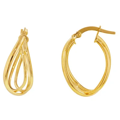 Double Hoop Earrings in 14kt Yellow Gold