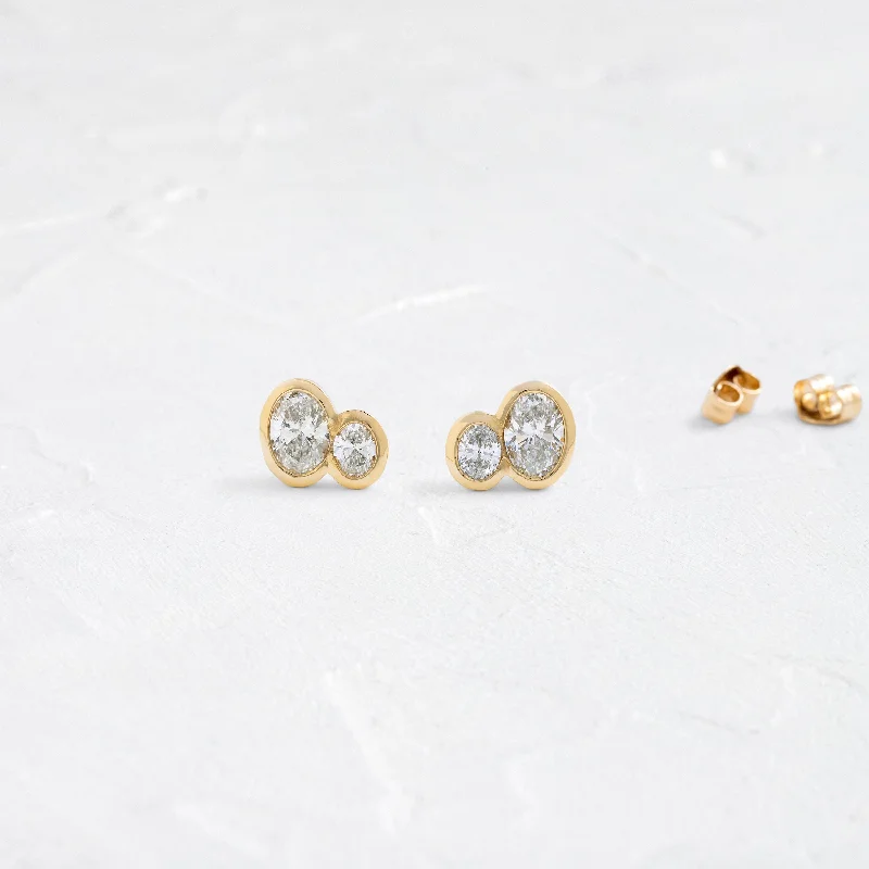 Duet Oval Studs - In Stock