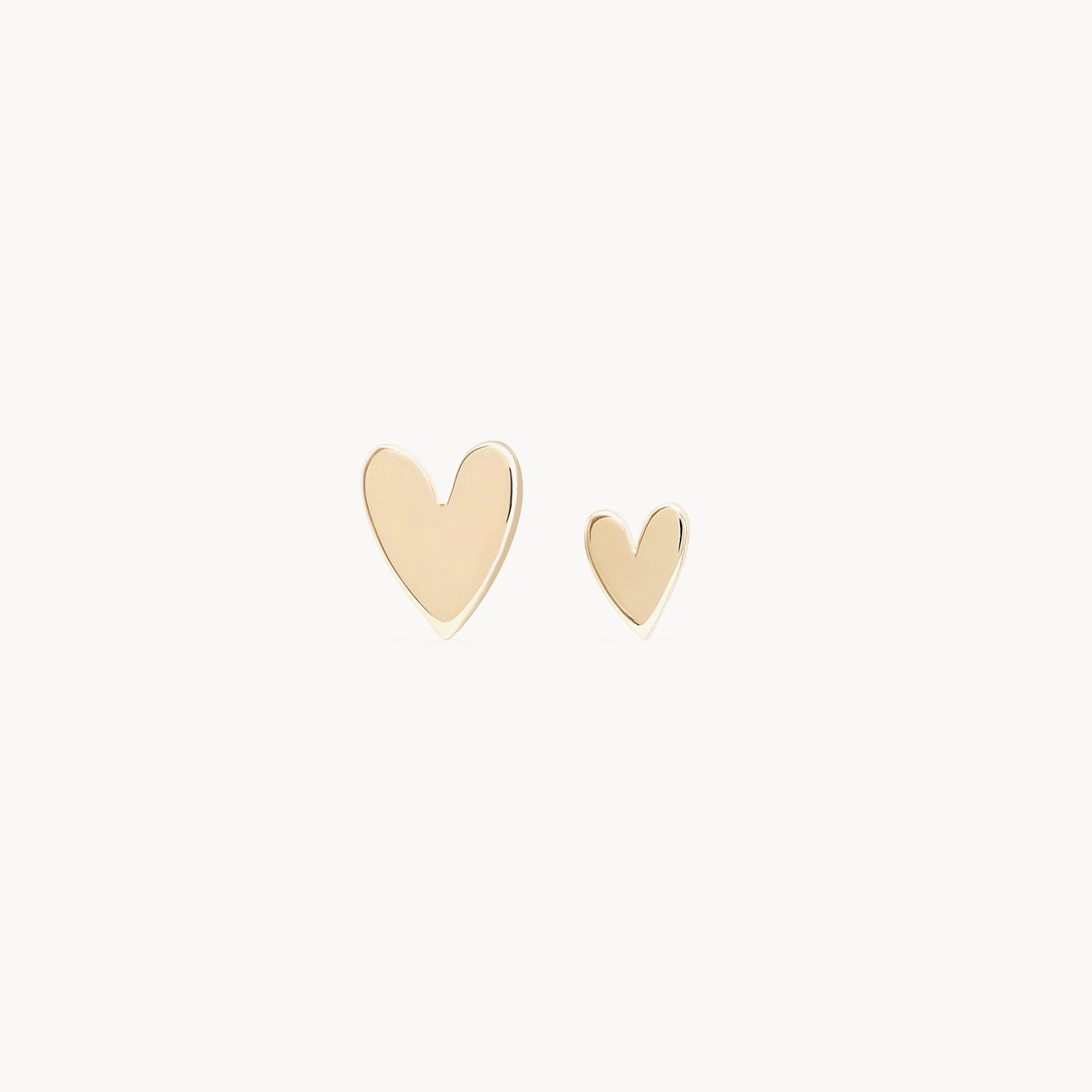 Everyday love lineage pair heart earring - 14k yellow gold