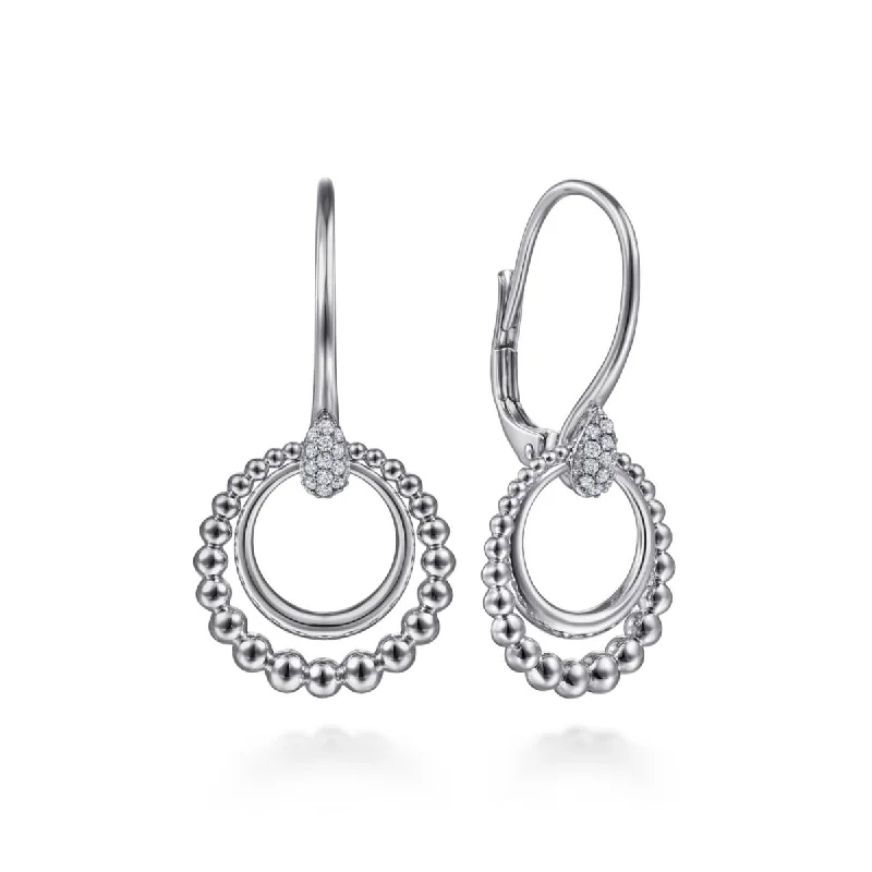 Gabriel Bujukan Collection White Sapphire Circle Earrings in Sterling Silver