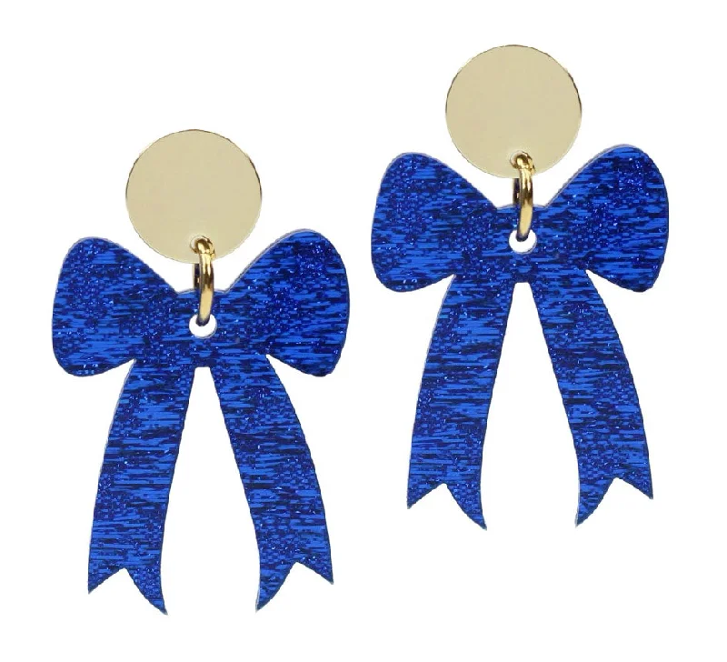 Gameday Bow Earring - Blue