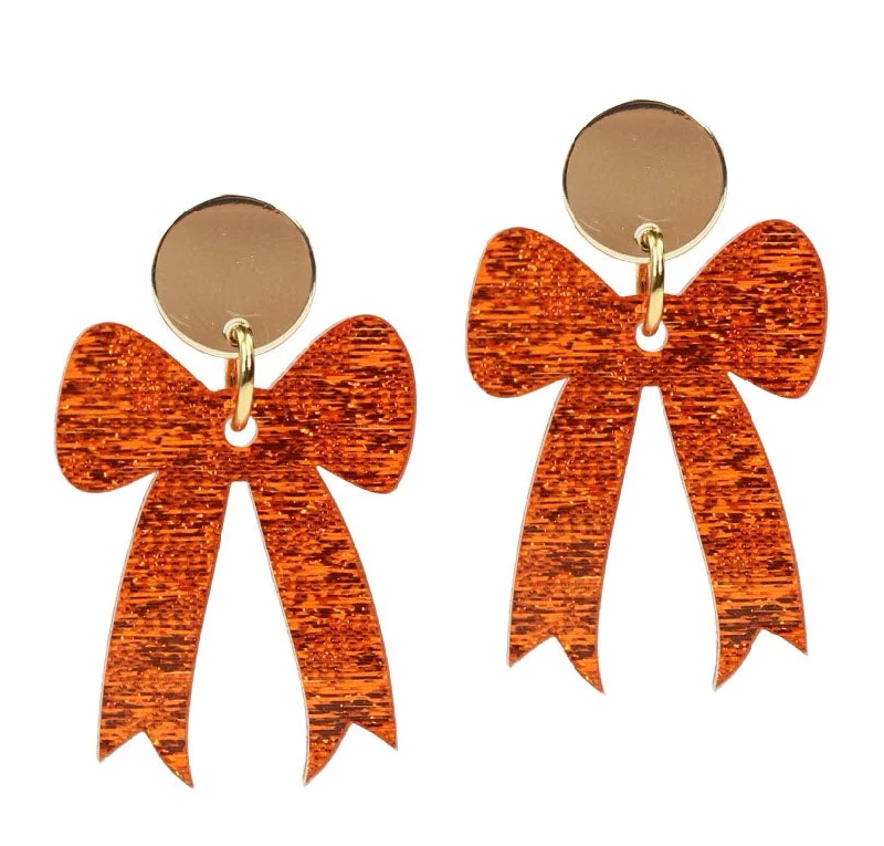 Gameday Bow Earring - Orange