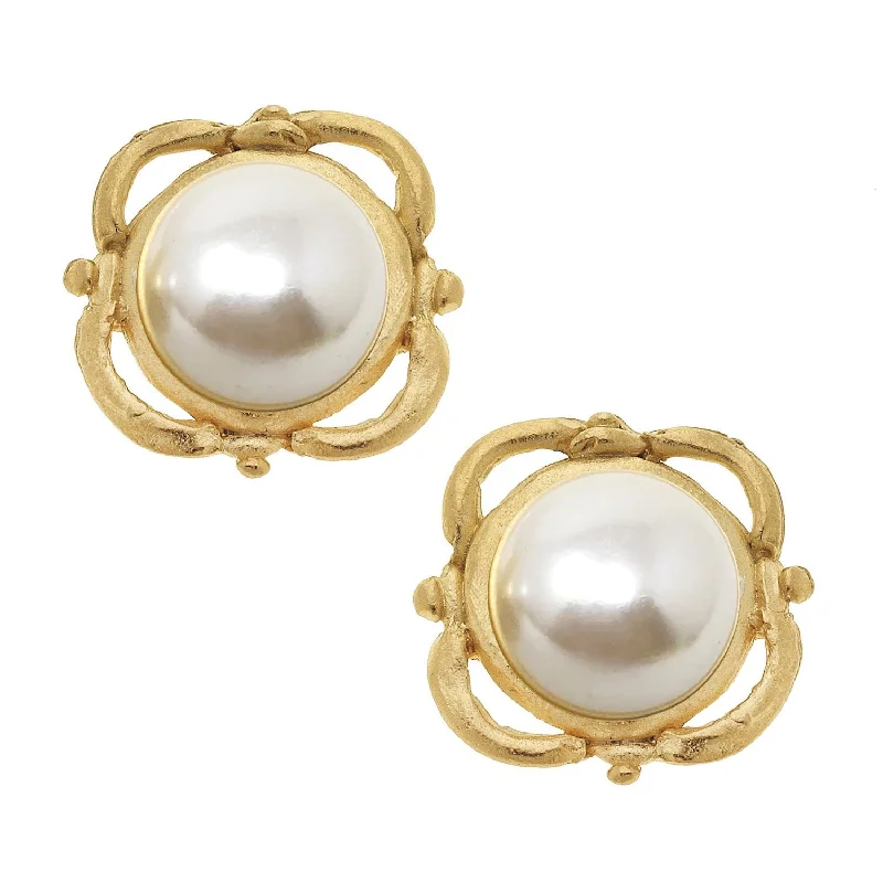 Pearl Scroll Studs