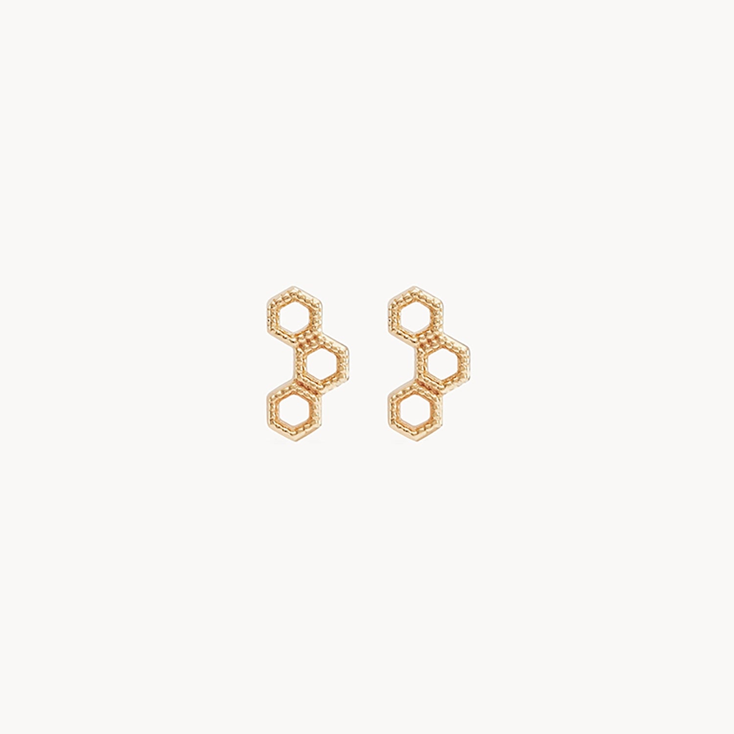 Honeycomb earring - 14k yellow gold