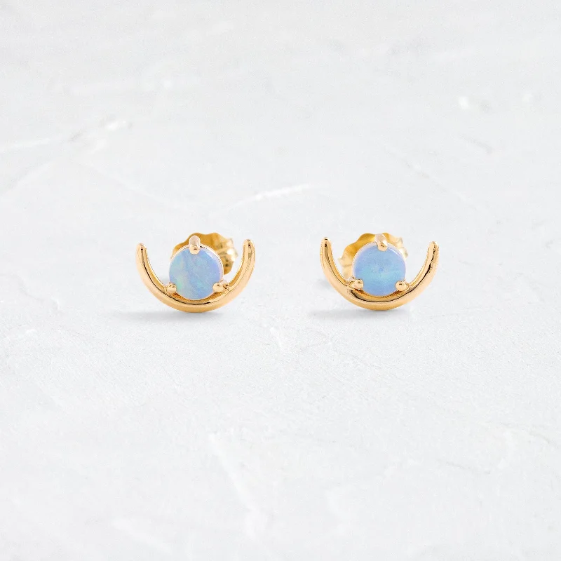 Large Opal Arc Earrings - In Stock