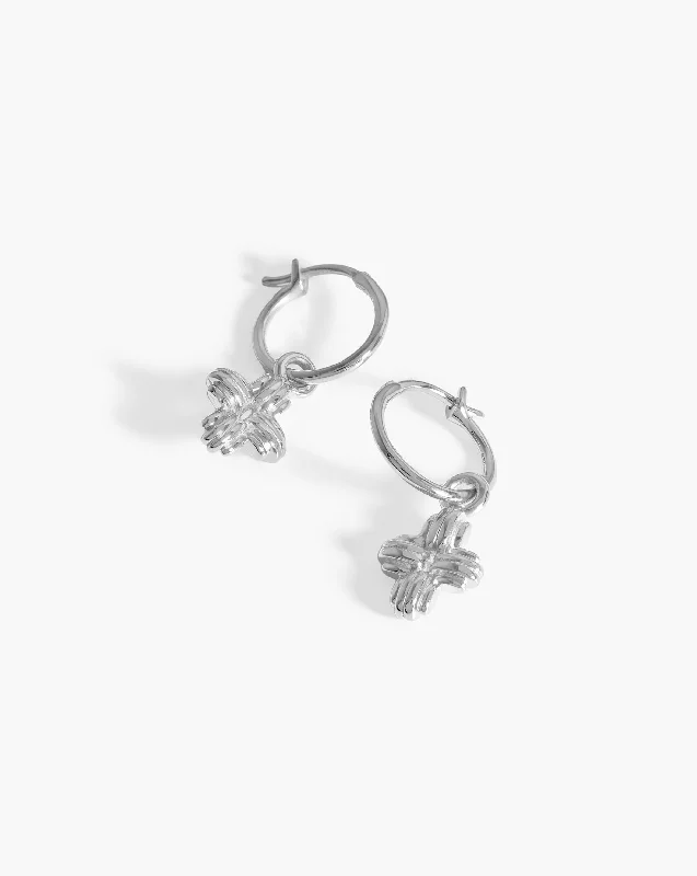 Lucy Williams Cross Charm Hoop Earrings