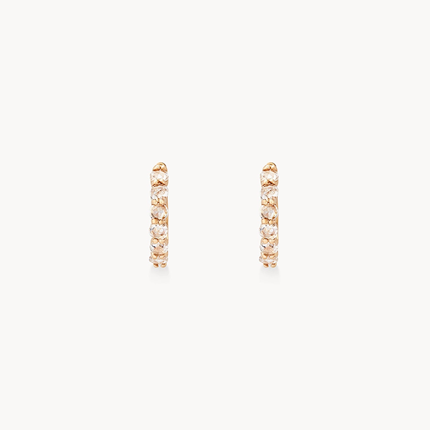 Moonglade hoop - 14k yellow gold, rose cut diamonds