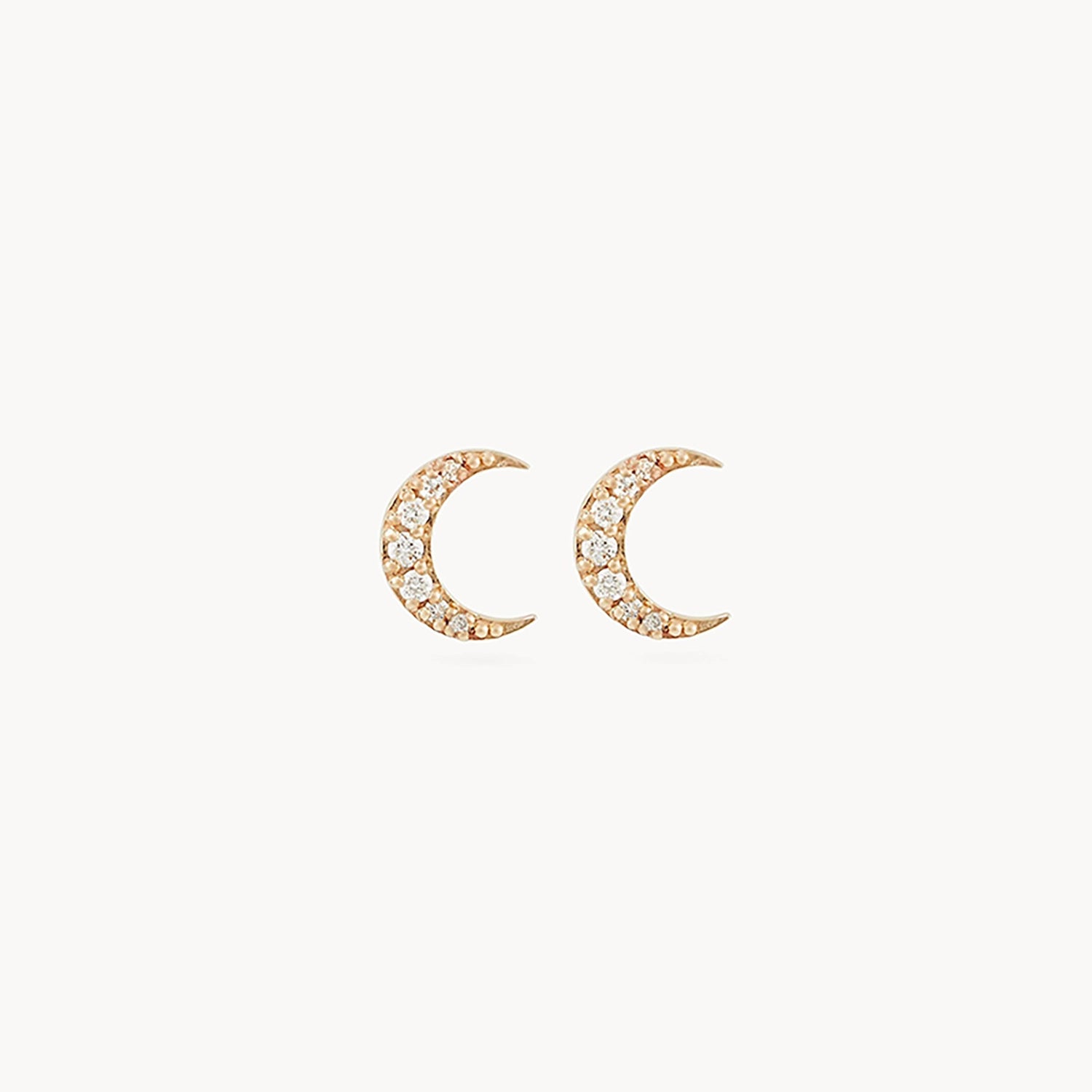 Moonlight crescent earring - 14k yellow gold